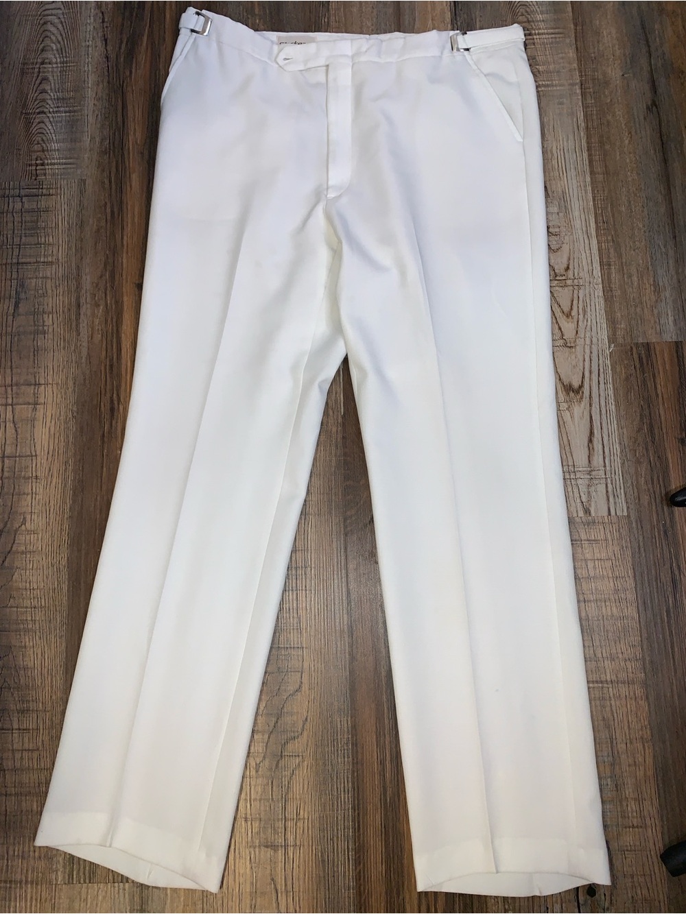 Vintage Tailored White Men's Dress Pants - Clean Crease Finish
